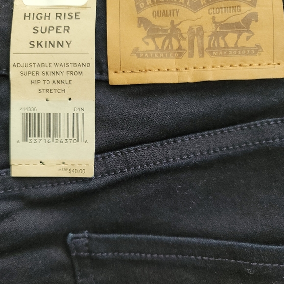 Levi's High Rise Super Skinny Stretch Girl's Jeans Size 14R - Picture 12 of 13